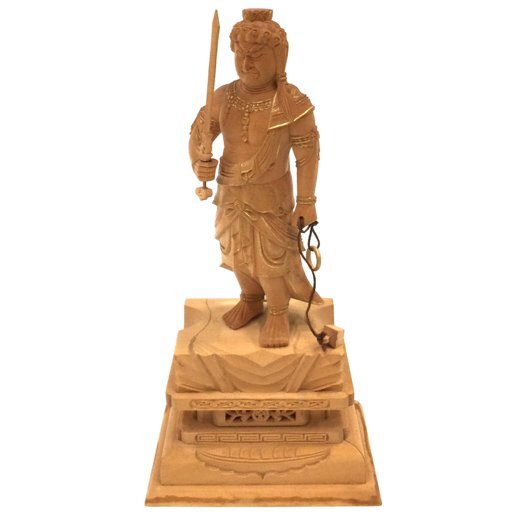 不動明王 木像 木製 金彩 置物 オブジェ インテリア